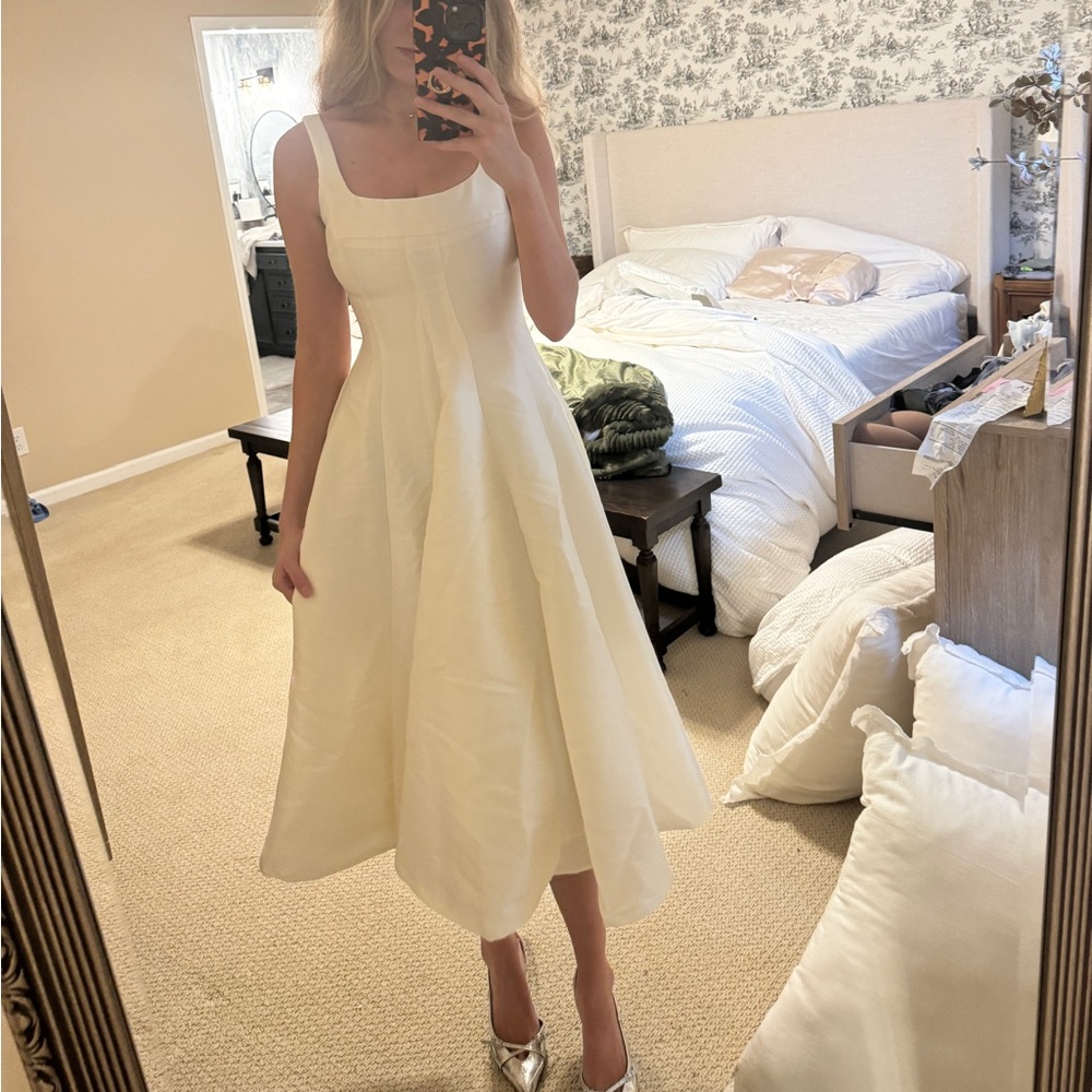 BRAND NEW with tags! Beautiful Satin Dress, White/Eggshell - Picture 7 of 7